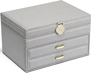 Vlando Jewelry Box for Necklaces Rings Earrings - Grey Organizer