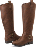 Women's Slouchy Knee High Boots - Comfortable Wide Calf Platform