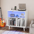 VINGLI Record Player Stand with Open Vinyl Storage - Holds up to 350