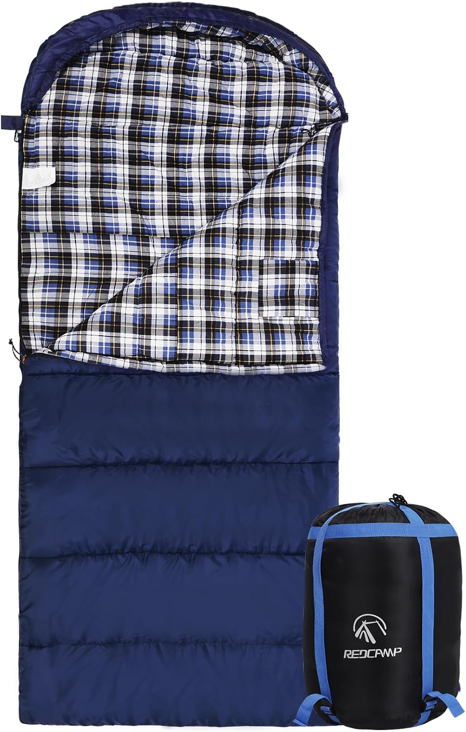 REDCAMP Flannel Sleeping Bag for Adults - Comfortable Cotton Design