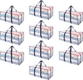 VENO 10 Pack Moving Bags Plastic Storage Totes Clothes Organizer