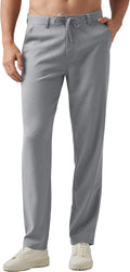 Willit Men's Linen Pants Casual Drawstring Beach Trousers Fabric