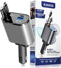 Retractable Car Charger 66W 4-in-1 Fast Car Charger Adapter - Dual