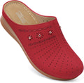 Clogs for Women Green Mules Slip-On Closed Toe - Comfortable Support