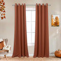 Burnt Orange Curtains 84 in Length 2 Panels Set - Fall Blackout Drapes