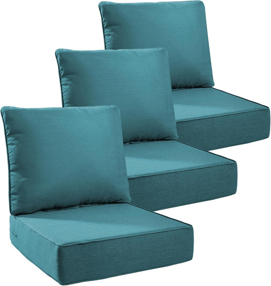 Luxury 6-Inch Outdoor Cushions for Patio Furniture Set of 3