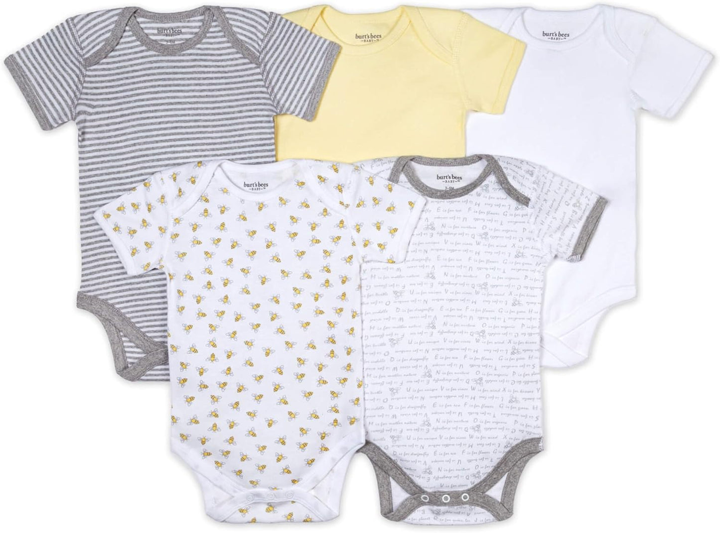 Burt's Bees Baby 5-Pack Organic Cotton Bodysuits