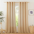 NICETOWN Linen Flax Semi Sheer Curtains 92in Length - Privacy