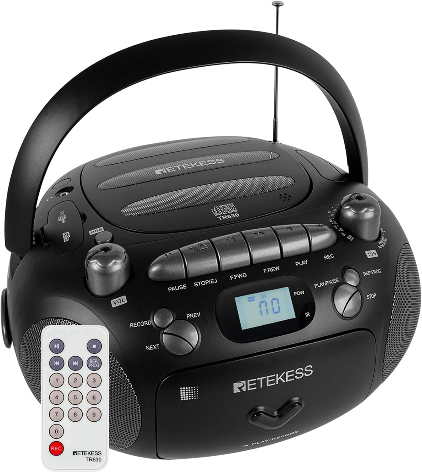 Retekess TR630 CD Cassette Player Boombox with USB and Radio
