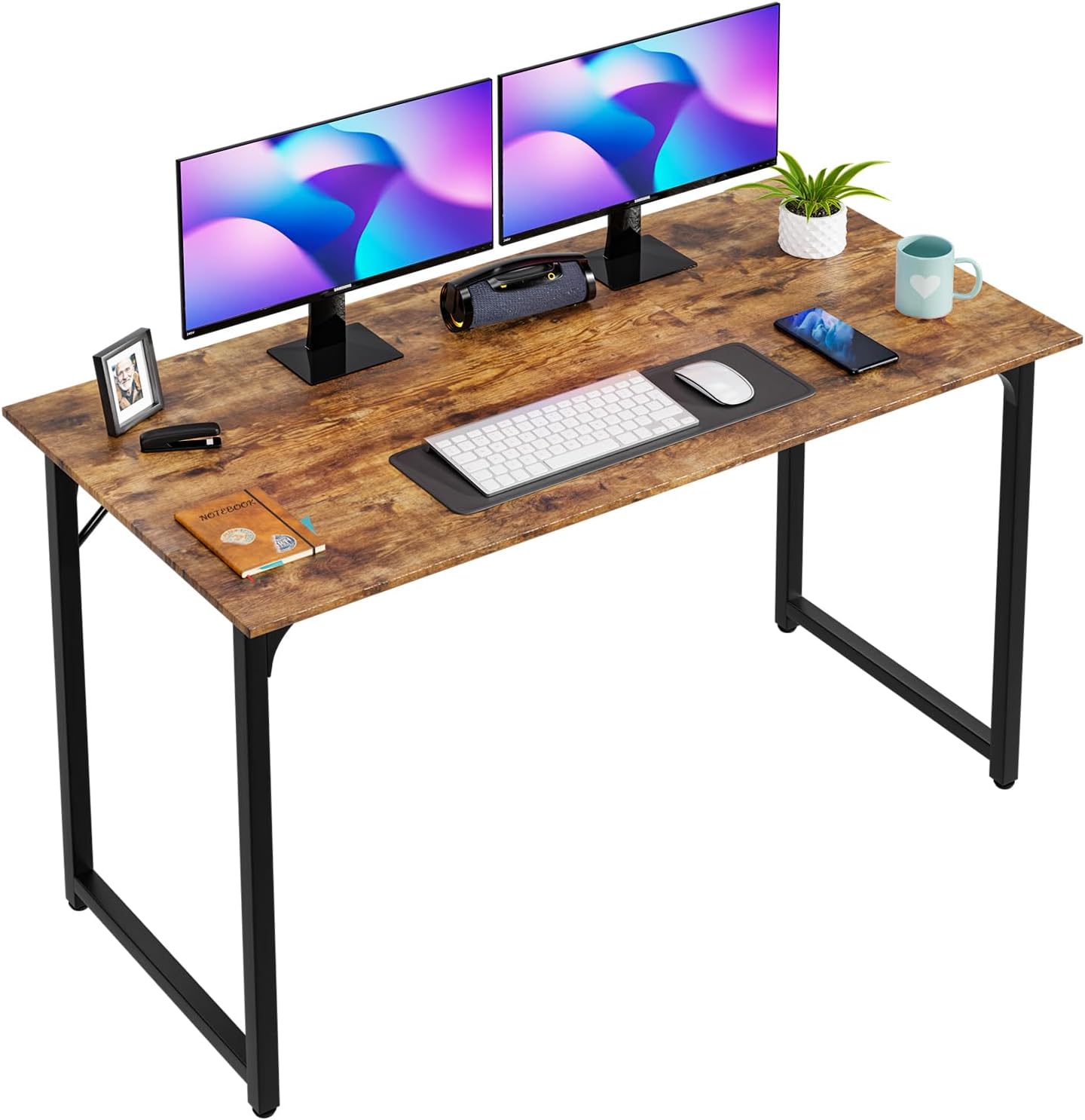 47 Inch Computer Desk with Metal Frame for Home Office Use