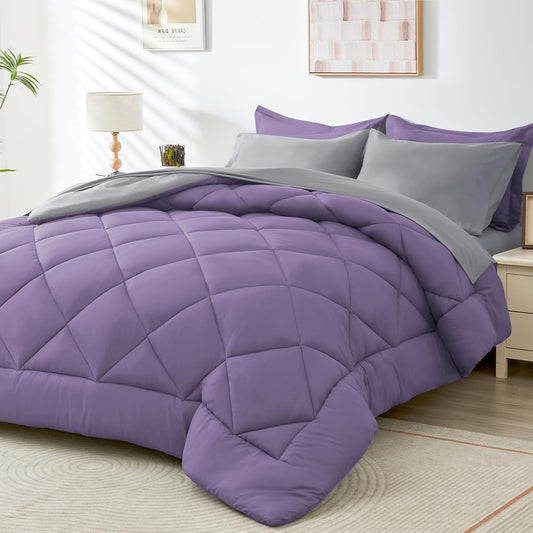 HEVUMYI Queen Comforter Set - Ultra Soft 7-Piece Bedding Set