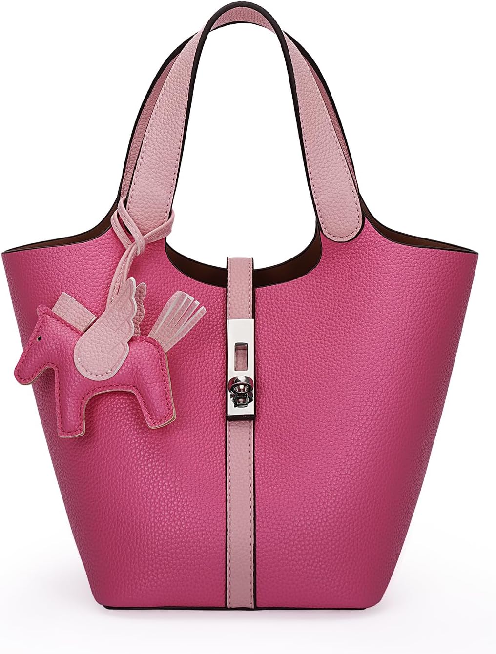 Vegan Leather Bucket Purse for Women - Stylish Tote Bag