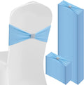 Spandex Chair Sashes Bows 100 Pack Sky Blue - Bulk Event Ties