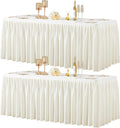 Ivory Spandex Tablecloths Rectangle 8ft Stretch Fitted Table Covers