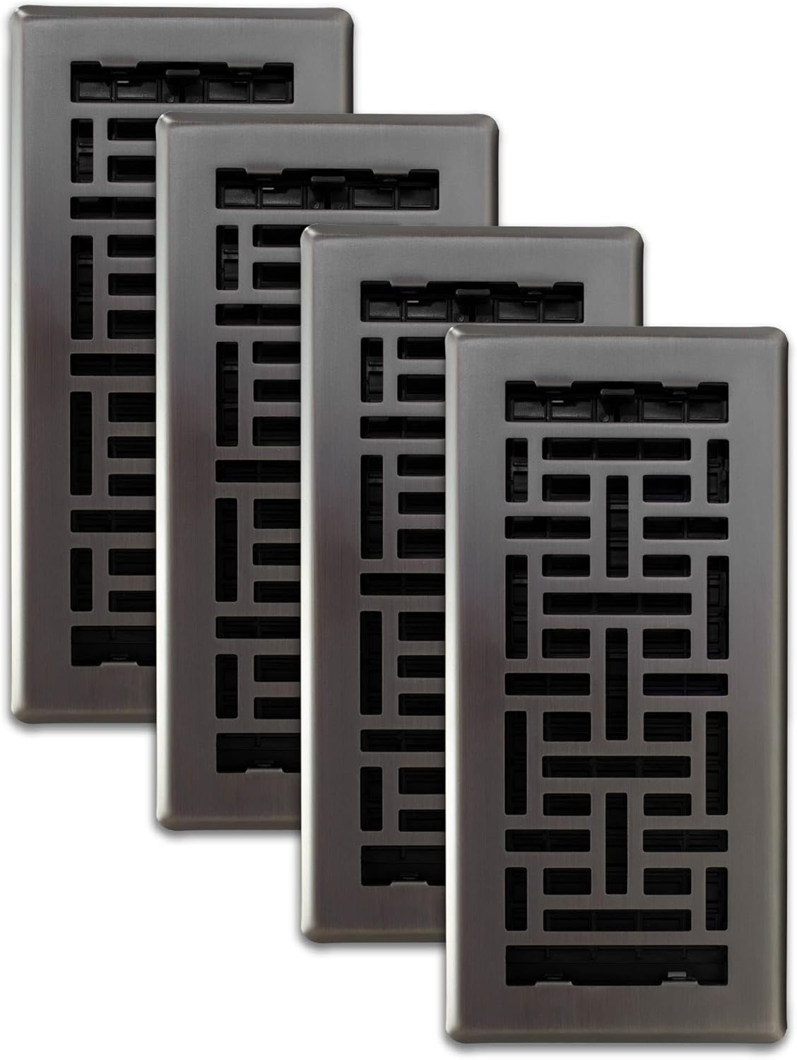 Decor Grates 4-Pack AJH410-GM Oriental Floor Register 4x10 in