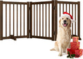 Indoor Dog Gate Wooden Freestanding 3-Panel 24in - Solid Wood Safety