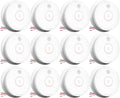 Smoke Detector Hardwired Interconnected Photoelectric Alarm - 12 Pack