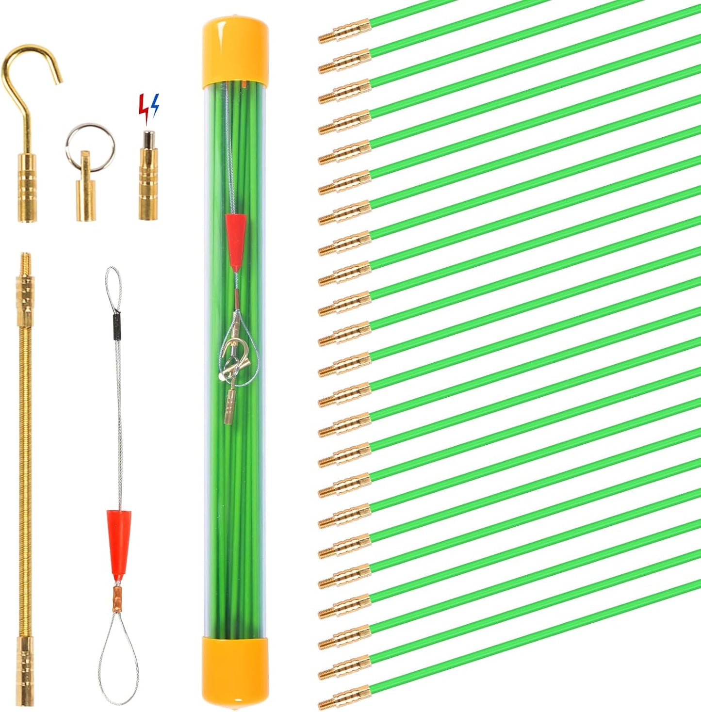 32.5FT Glow Rods Wire Puller Set by WXTOOLS - Easy Cable Fishing!