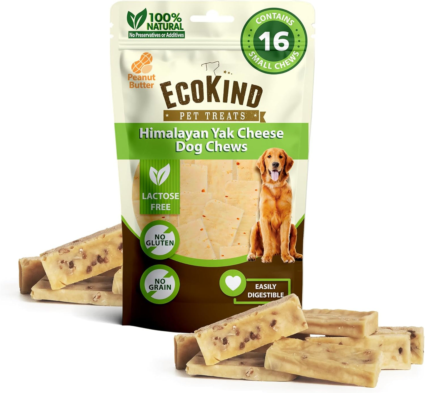 EcoKind Premium Gold Yak Cheese Chews for Small Dogs - Healthy Treats