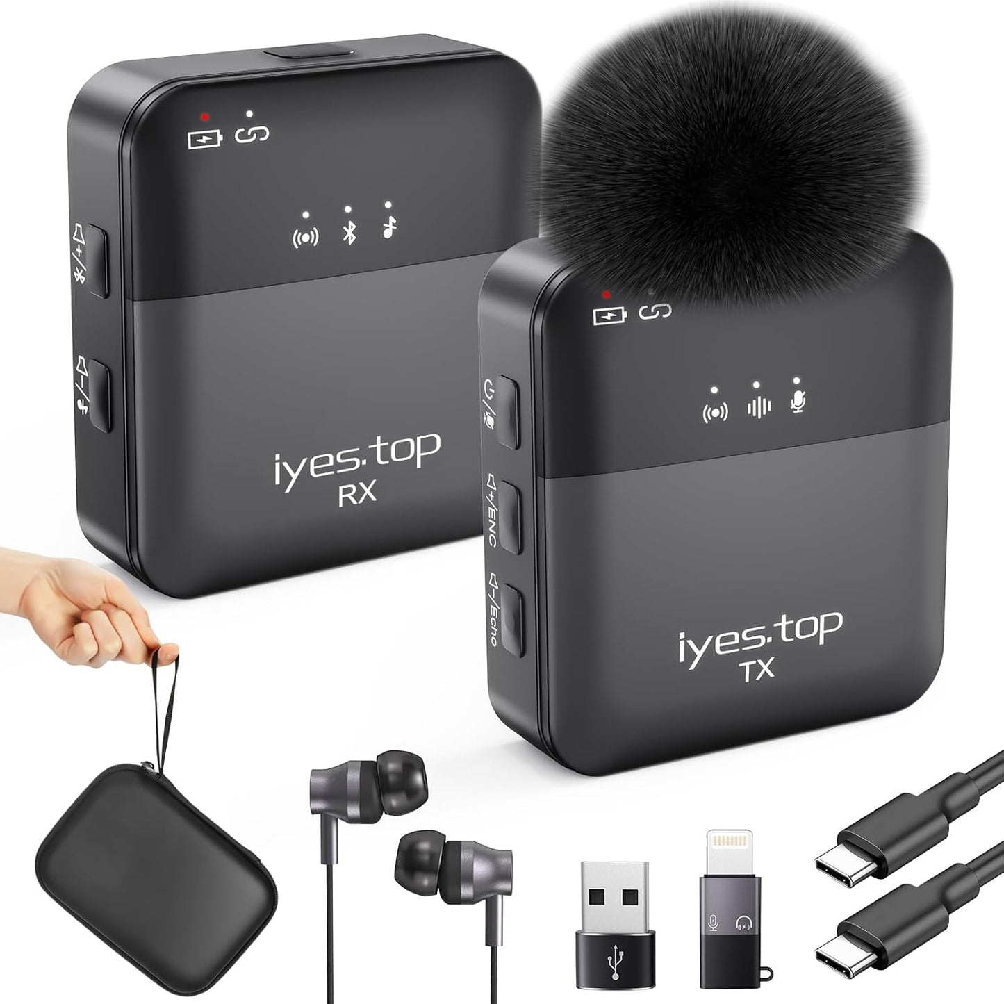 Wireless Lavalier Microphone for iPhone and Android Devices
