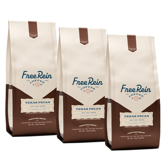 Texas Pecan Medium Roast Ground Coffee for Rich Flavor