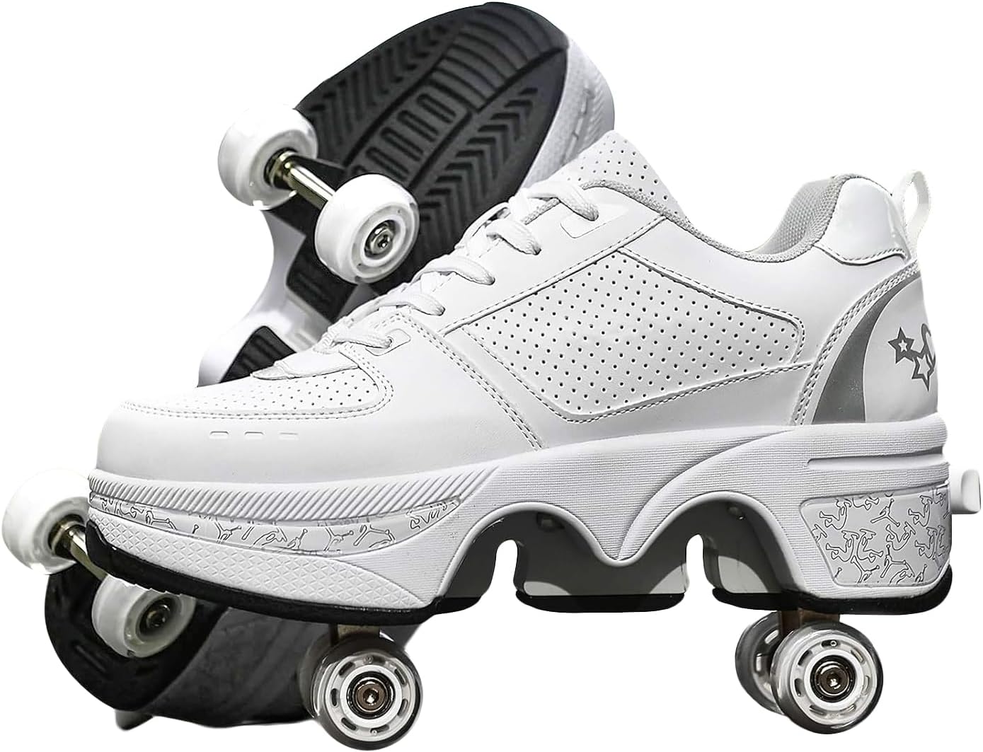 Double-Row Deform Wheel Automatic Walking Shoes for Skating Fun