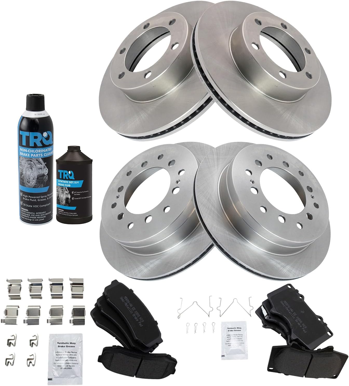 TRQ Brake Pad & Rotor Kit for 2003-2007 Toyota Sequoia