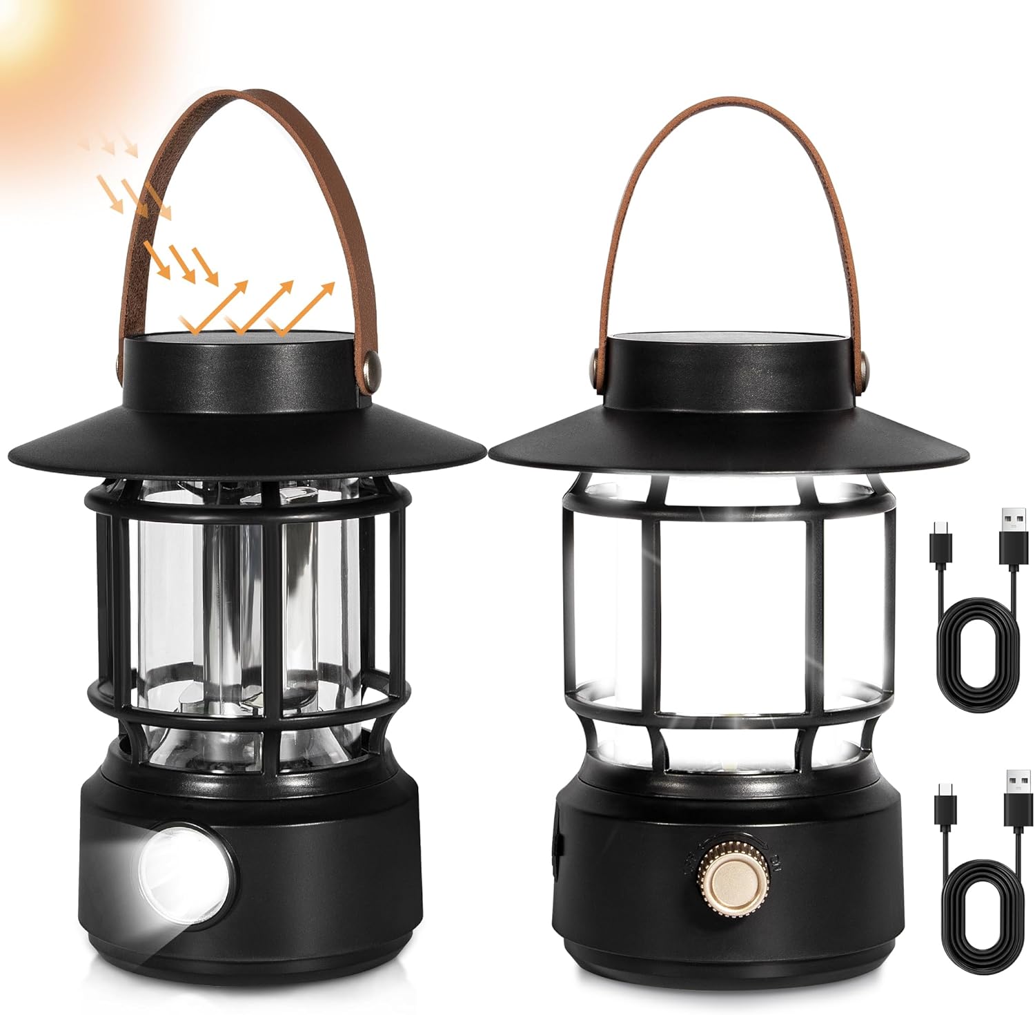 1000LM Solar Camping Lanterns 2 Pack for Outdoor Adventures