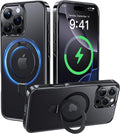 Alphex Titanium Stand Case for iPhone 16 Pro - Polished Black Titanium