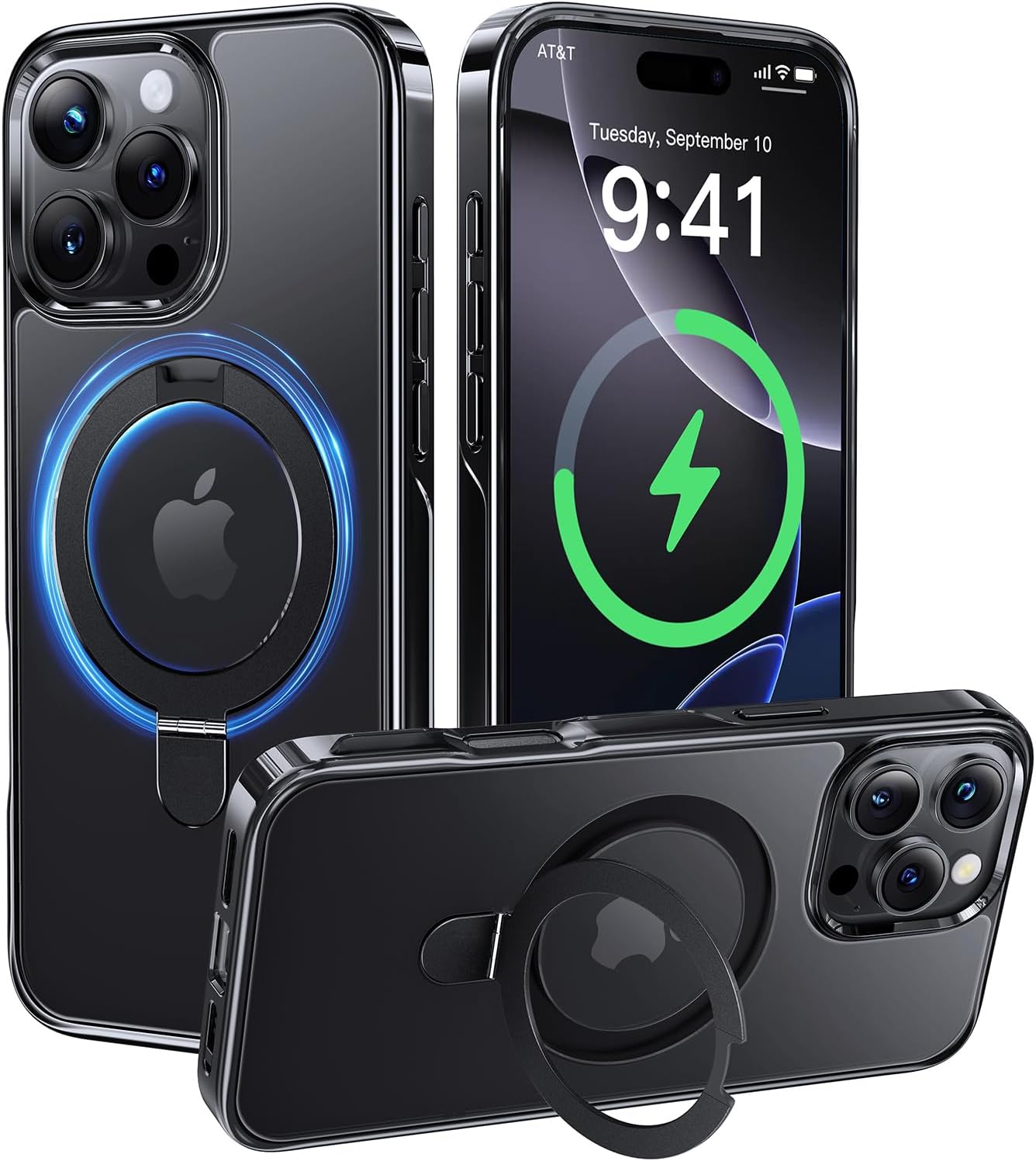 Alphex Titanium Stand Case for iPhone 16 Pro with Drop Protection