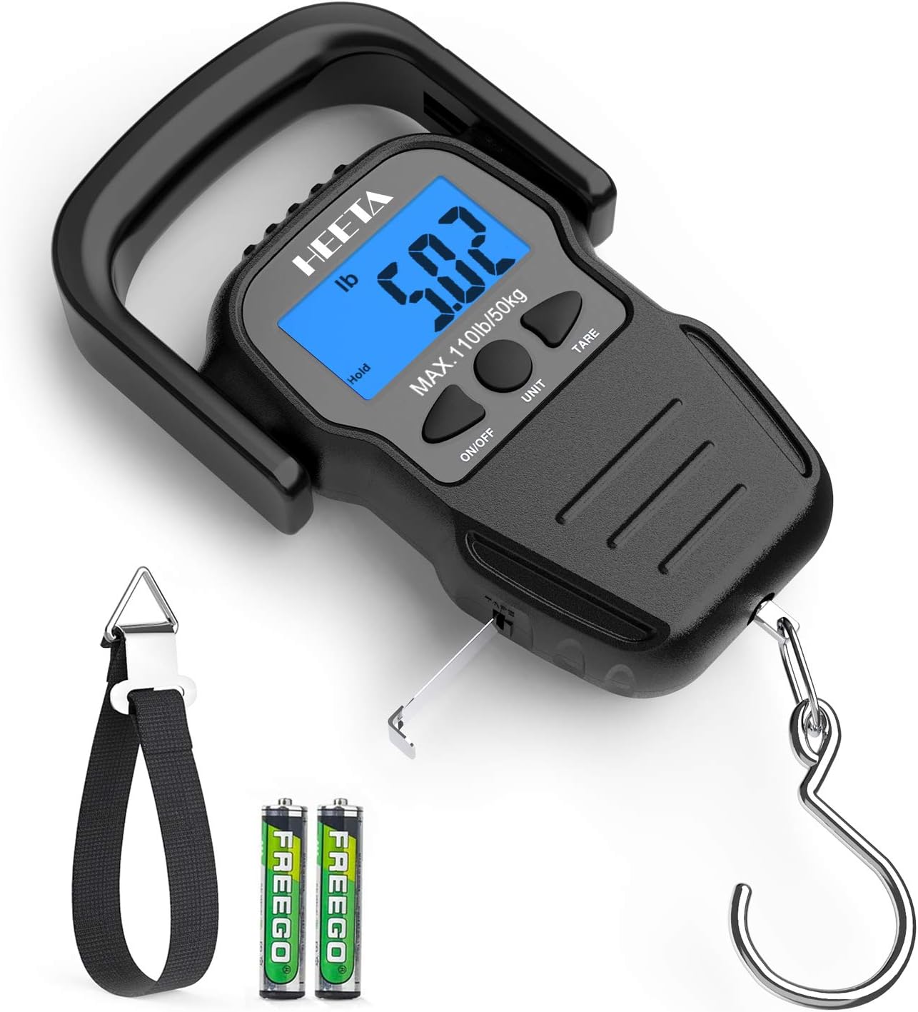 HEETA Portable Fish Scale: 110lb Capacity & Backlit LCD