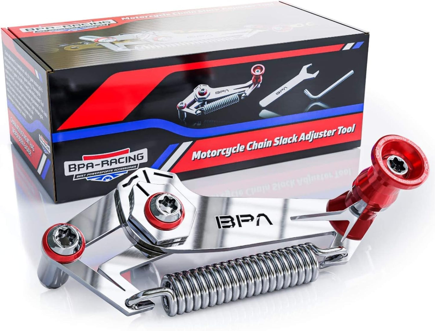 BPA-RACING Motorcycle Chain Slack Adjuster Tool for Easy Tensioning