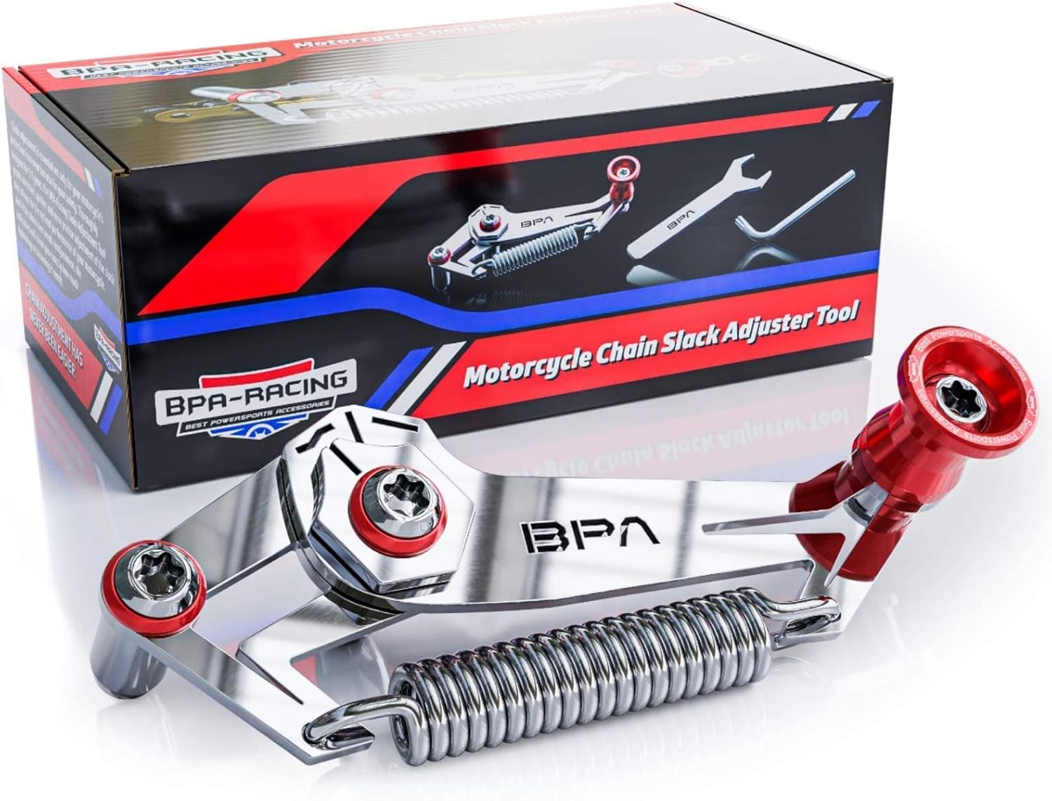 BPA-RACING Motorcycle Chain Slack Adjuster Tool for Easy Tensioning