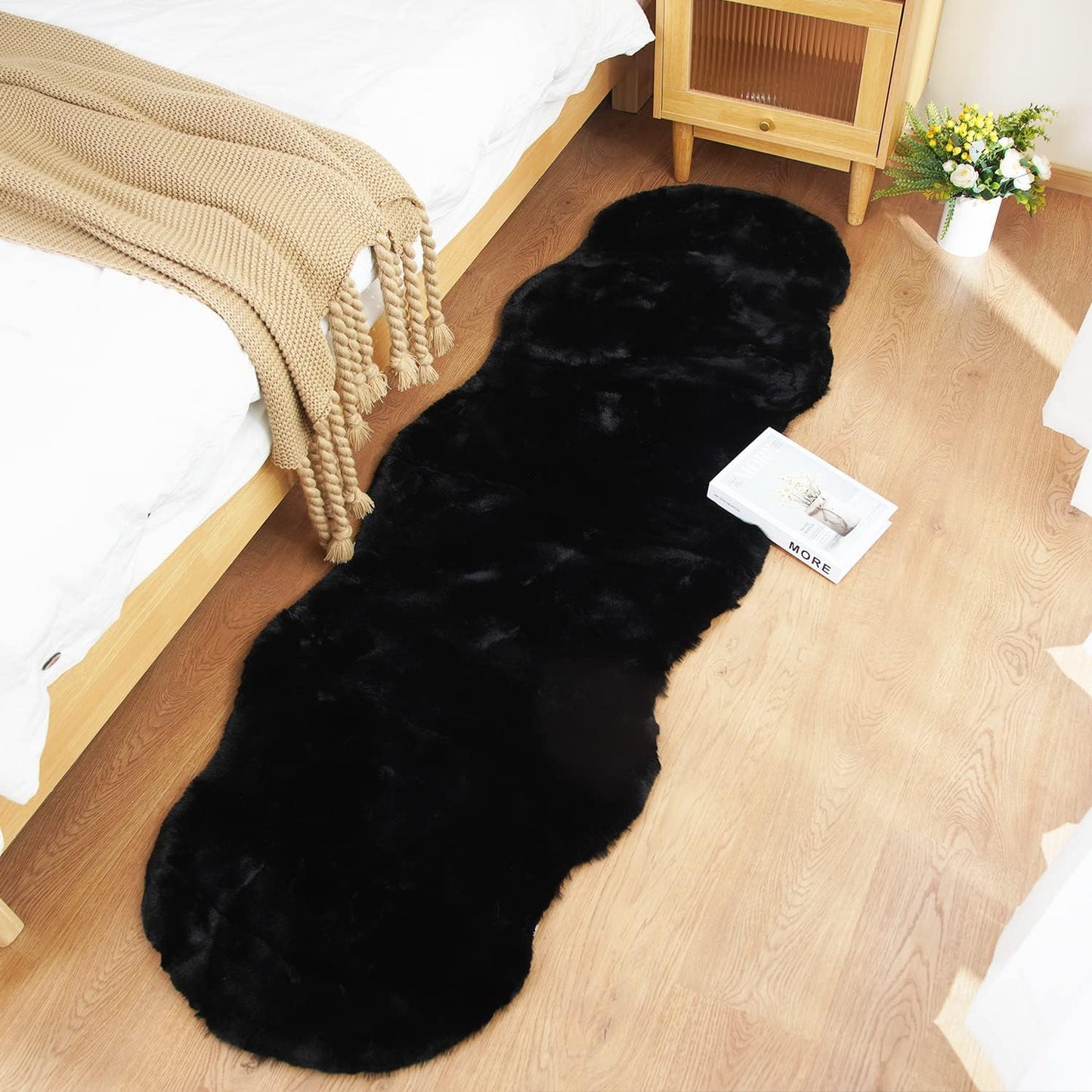 Ghouse Soft Faux Sheepskin Fur Rug Runner for Cozy Decor