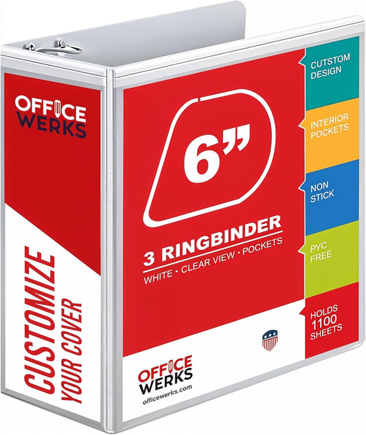 3 Ring Binders with 6 Inch D Ring for Heavy Duty Use