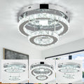 Adjustable Height LED Ceiling Light Flush Mount 9.8in Crystal