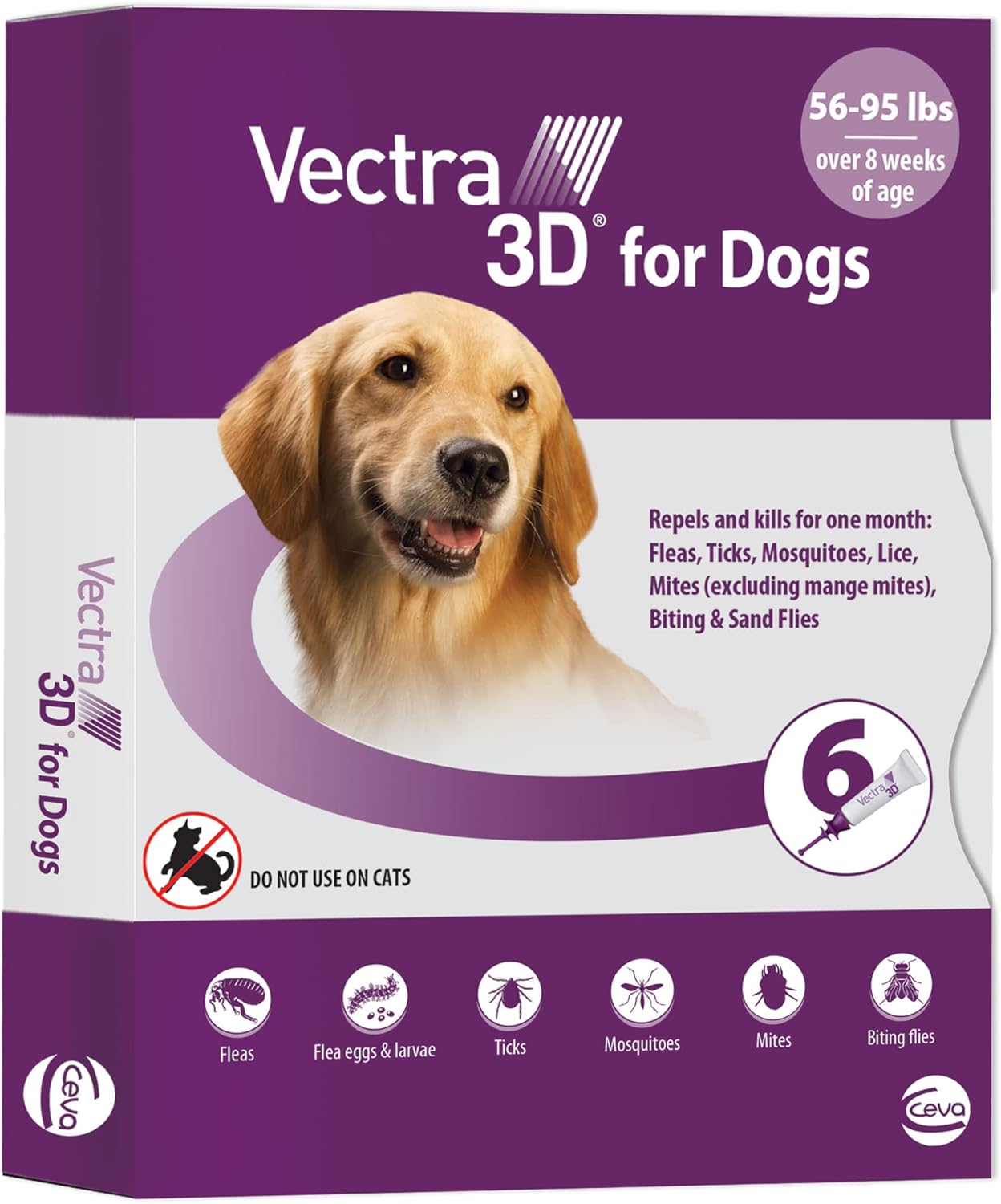 Vectra 3D Large Dog Flea, Tick & Mosquito Treatment 6 Month Supply