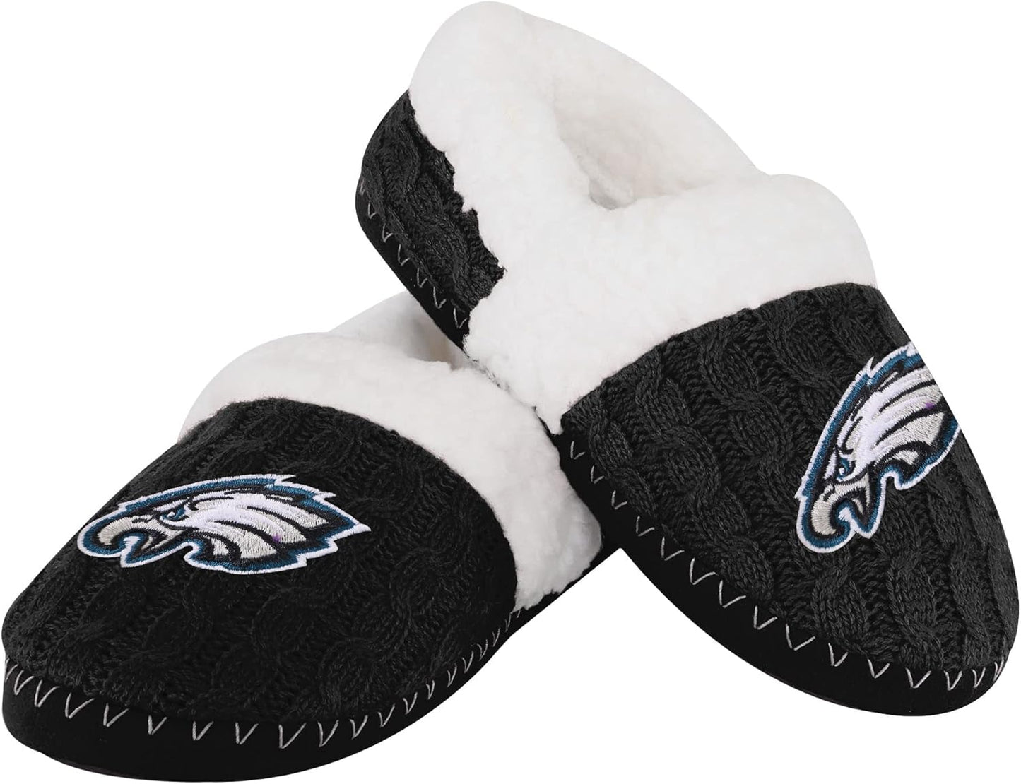 FOCO Women's NFL Team Color Moccasin Slippers for Comfort