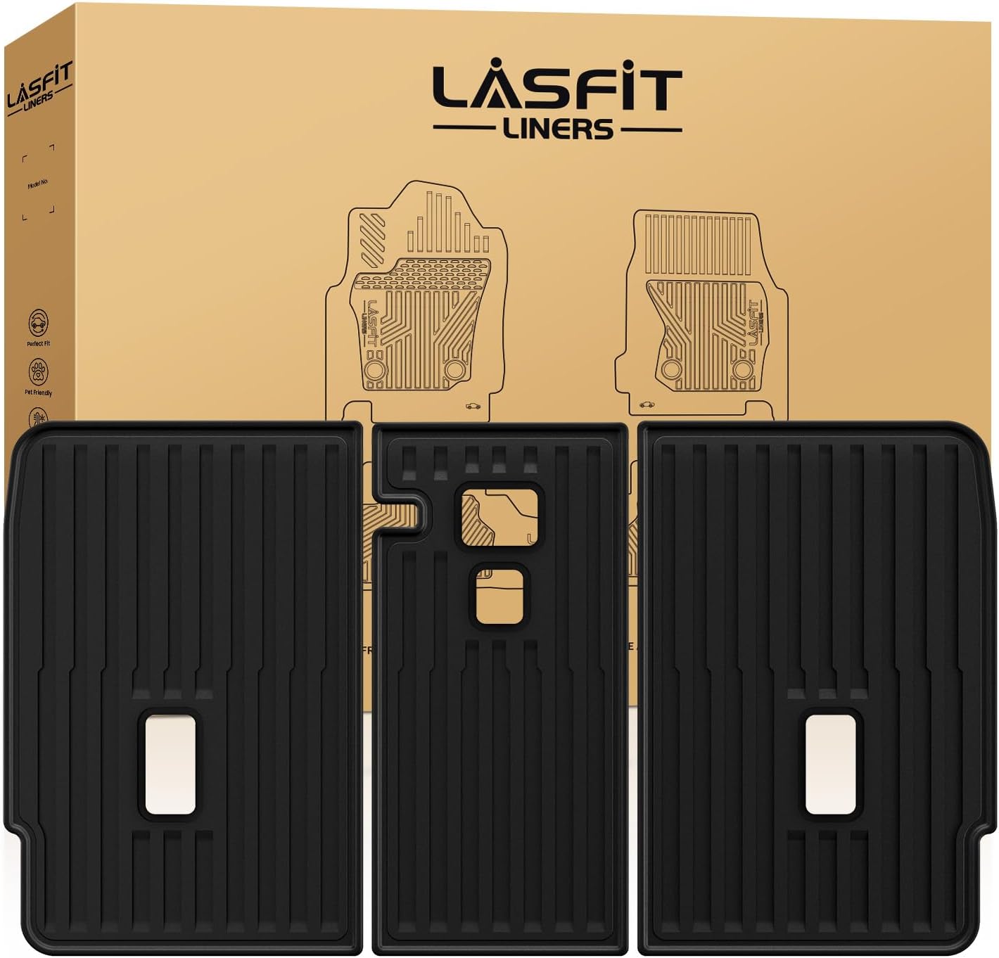 LASFIT Premium Extra Thick Rear Seat Back Covers for Tesla Model Y
