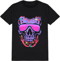 Sound Activated LED T-Shirt for Men, Black Glow Party Shirt - Sound