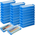 Large Capacity Clear Plastic Pencil Box 24-Pack - Stackable Organizer