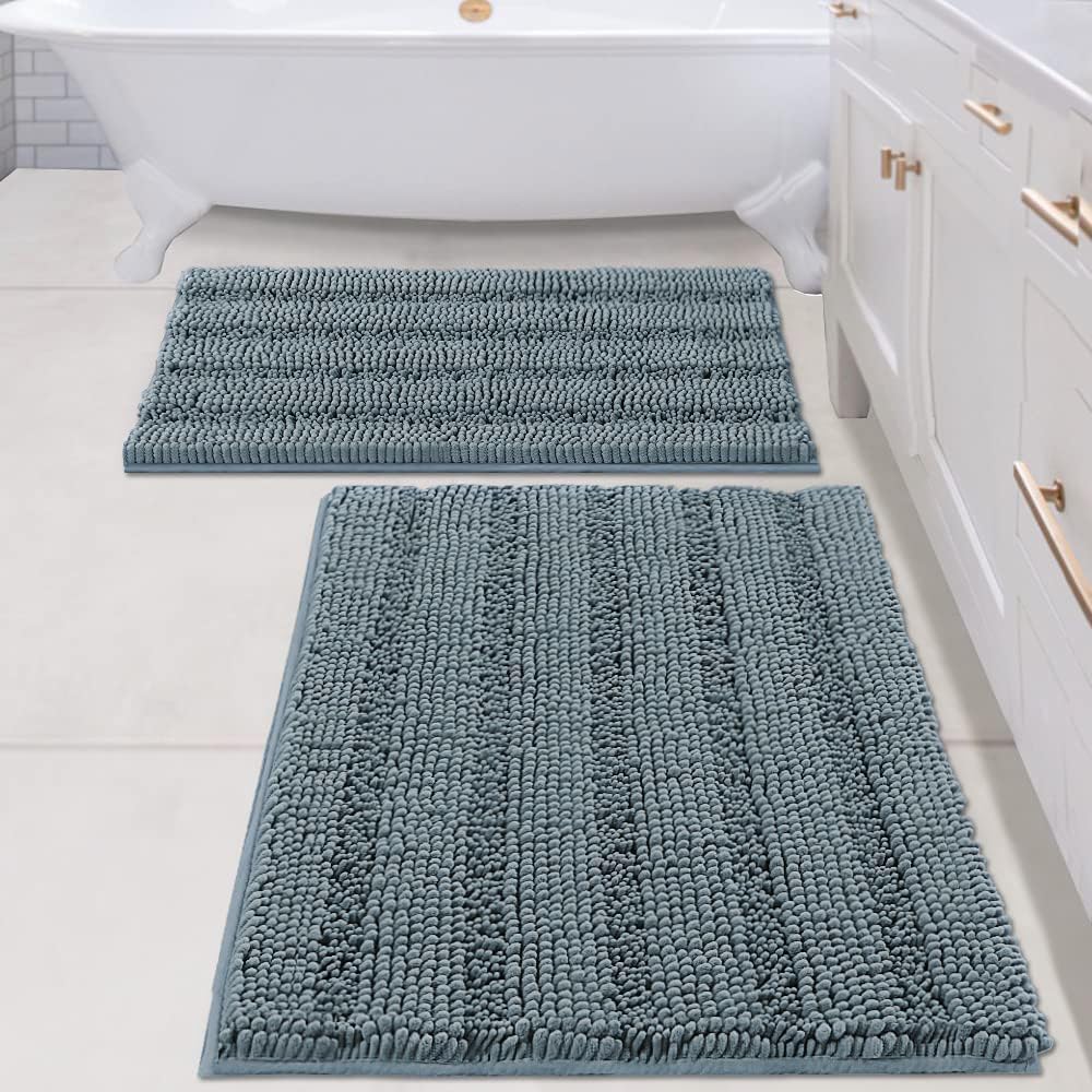 H.VERSAILTEX 2 Piece Bathroom Set - Super Absorbent Chenille Mats