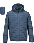 Outdoor Ventures Men's Lightweight Packable Hooded Puffer Jacket at