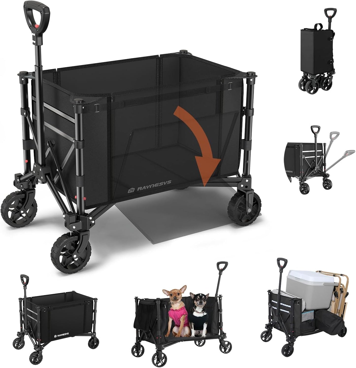 Versatile 3-in-1 Collapsible Wagon - Raynesys