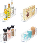 iDesign Small Stackable Storage Bins with Handles - Clear Set of 4