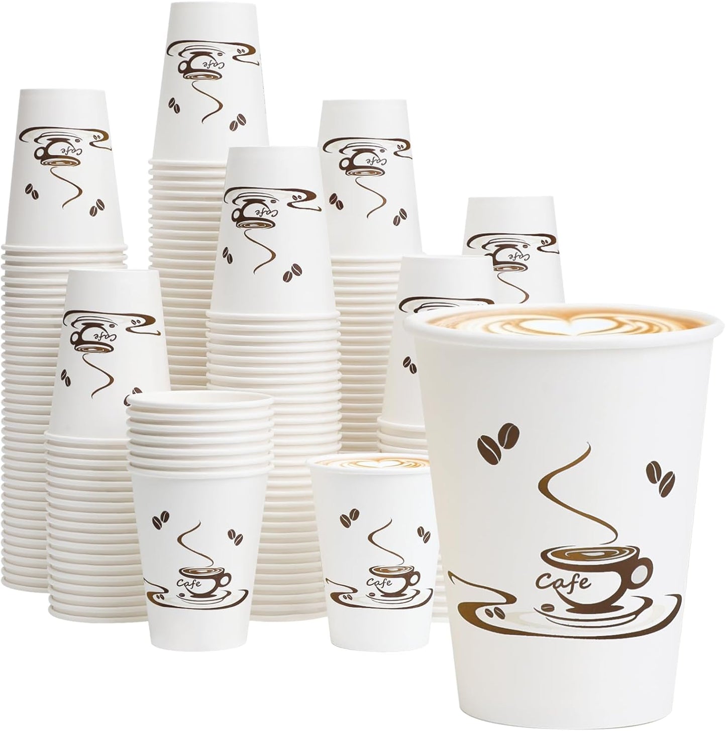 Leak-Free 12 OZ Disposable Paper Coffee Cups for All Occasions