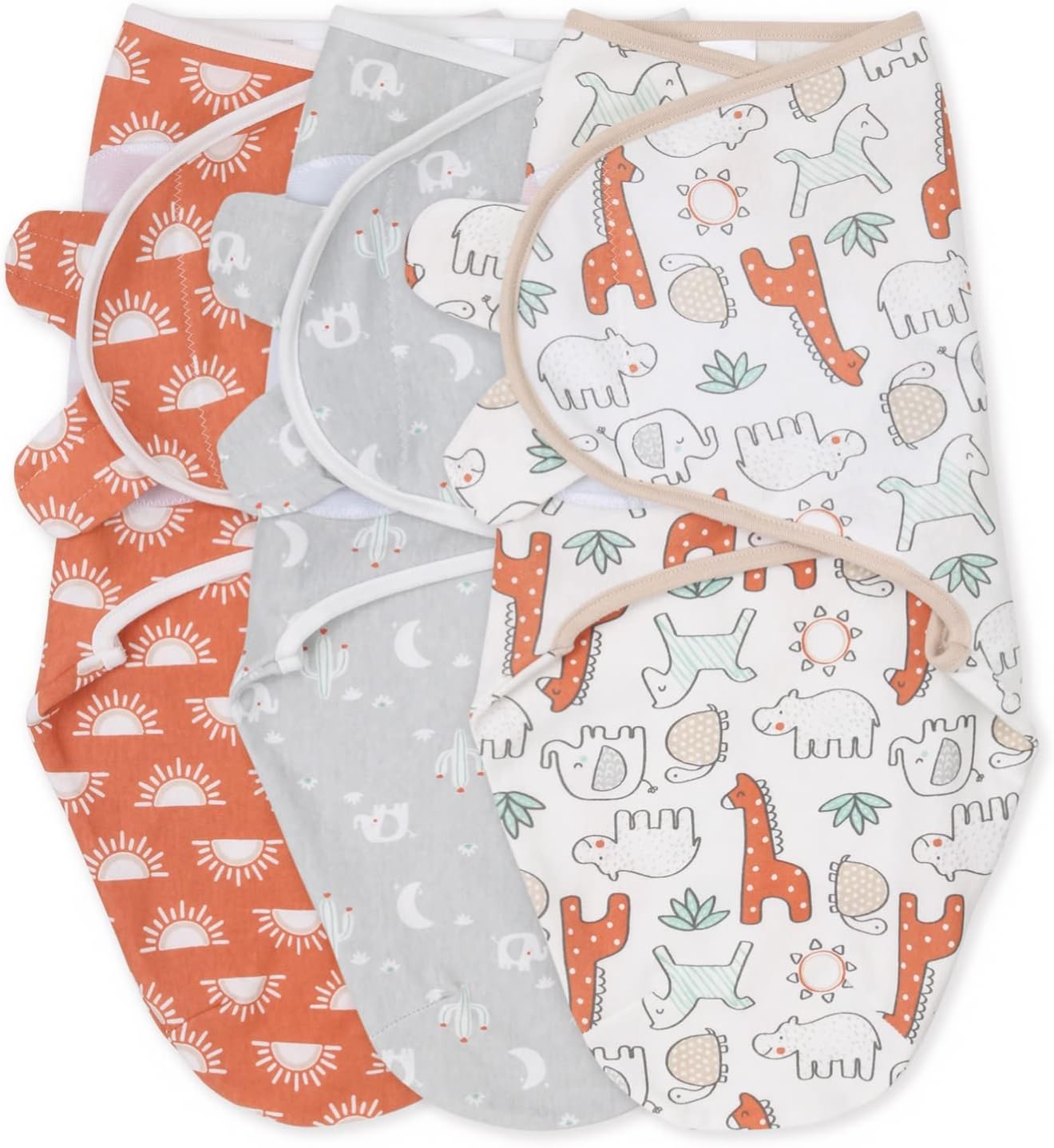 Baby Swaddle Blankets Set of 3 - Soft Cotton Sleep Sack