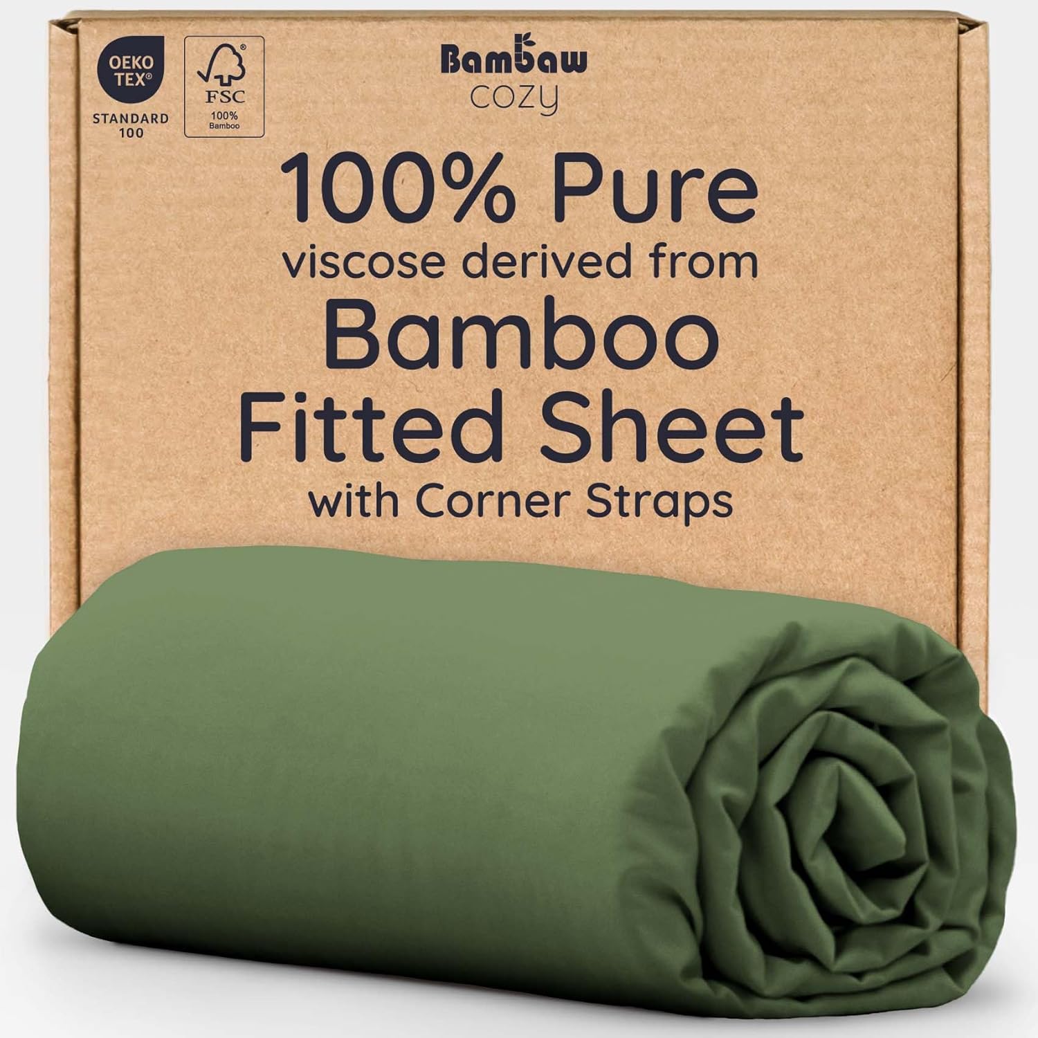 Bambaw 100% Viscose Bamboo Twin Fitted Sheet for Comfort