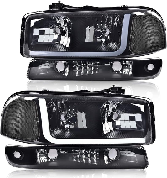 G-PLUS LED DRL Headlights Assembly for GMC Sierra 1500 HD