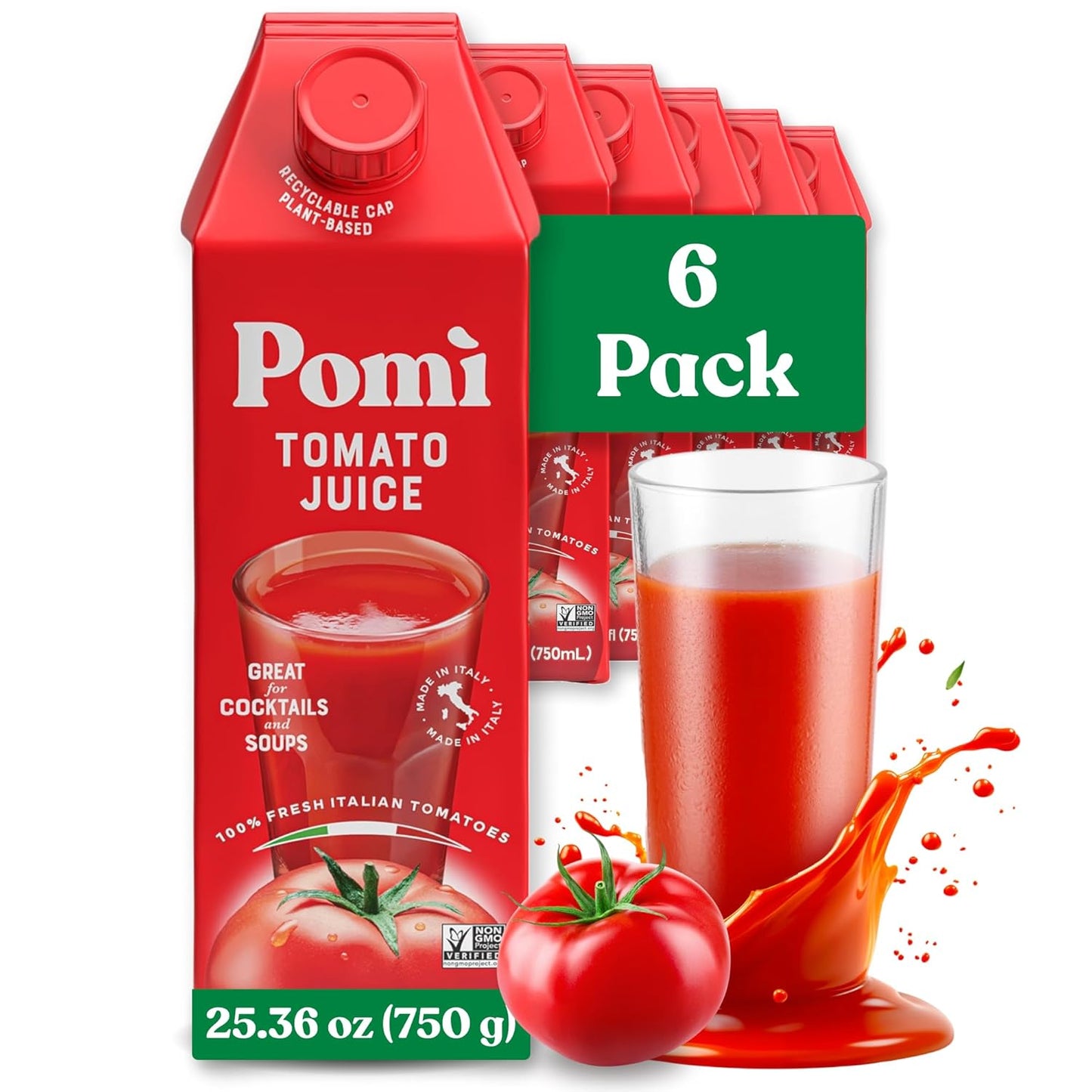 Pomi Tomato Juice - 100% Fresh Italian Flavor in Every Sip